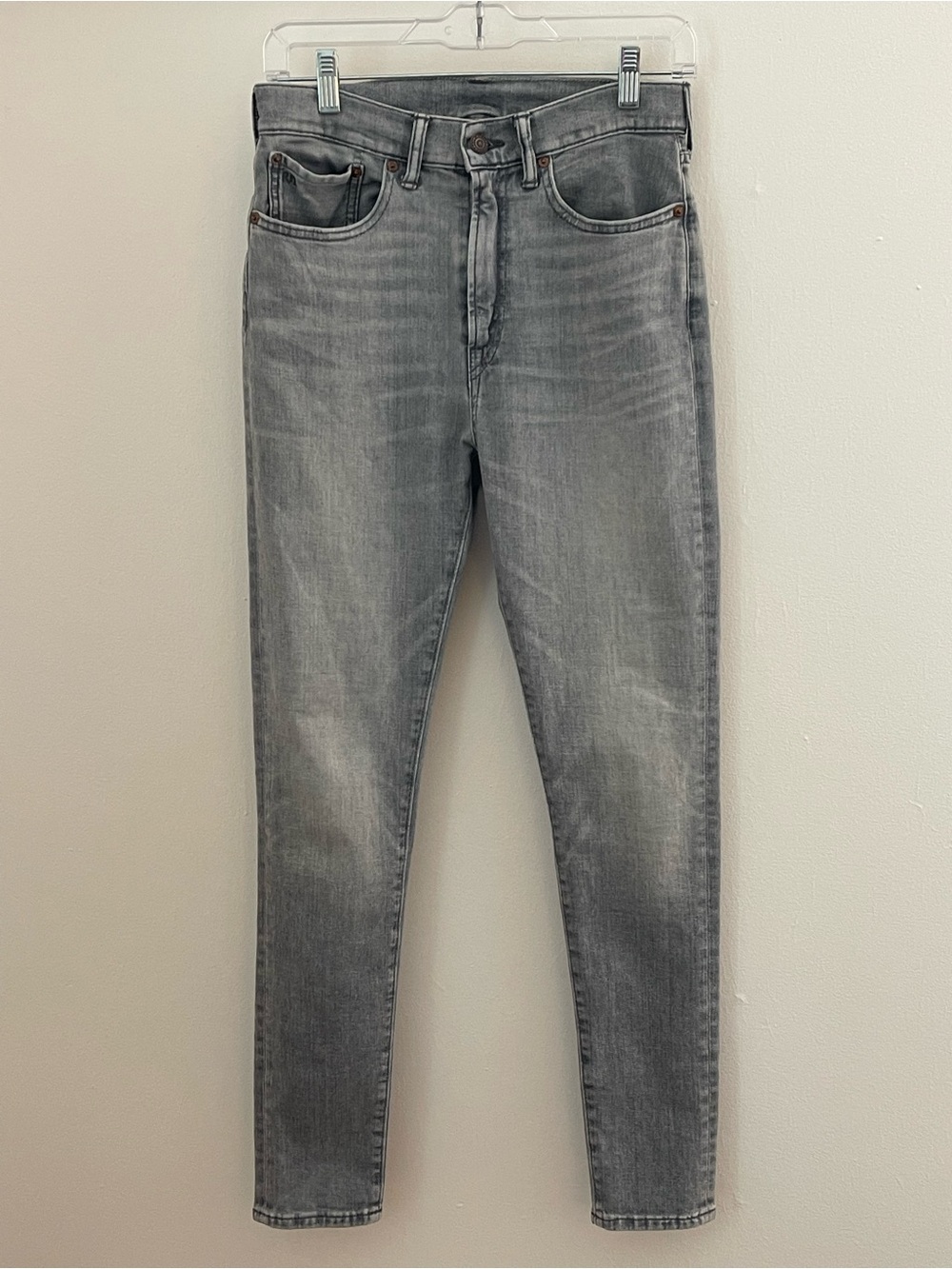 RRL Double RL Ralph Lauren Gray Skinny Jeans 28 High Rise Made in Tunisia